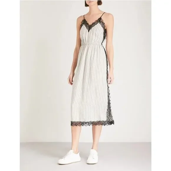 Sandro | Dresses | Sandro Paris Dress 4 Black White Sunset Pitt Pinstripe Midi Lace V Neck Womens | Poshmark Sandro | Dresses | Sandro Paris Dress 4 Black White Sunset Pitt Pinstripe Midi Lace V Neck Womens | Poshmark